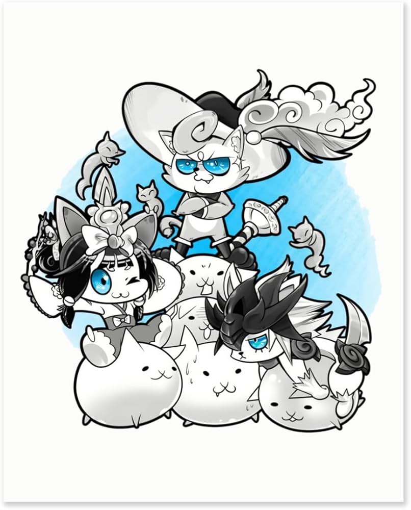 Amazon.co.jp: にゃんこ大戦争 数字油絵 デジタル油絵 キャンバス 油絵